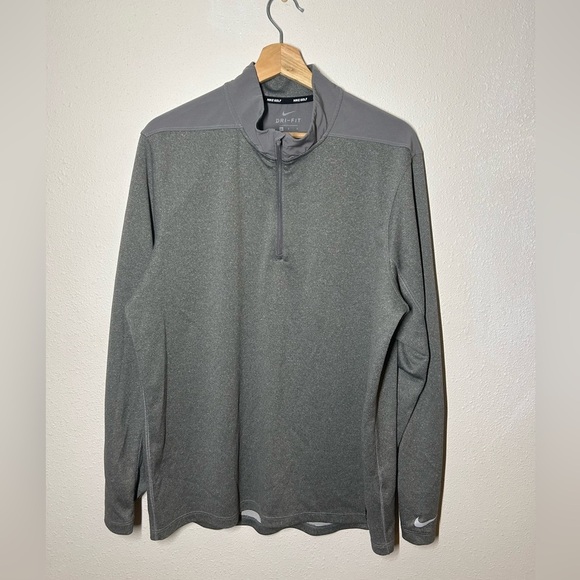 Nike Golf Pullover Mens Gray 1/4 Zip Tour Performance Dry Fit Large - Picture 1 of 4